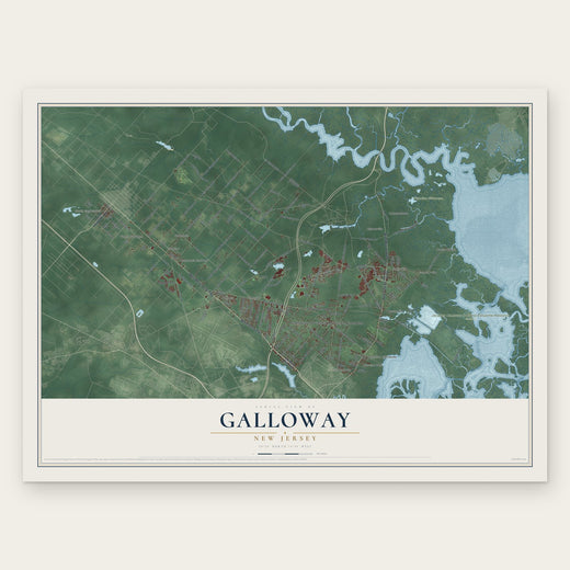 Galloway, New Jersey map print, the full design