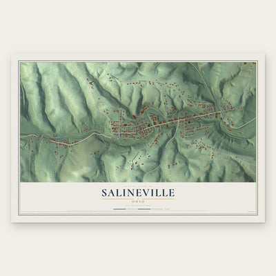 Salineville, Ohio map print, the full design