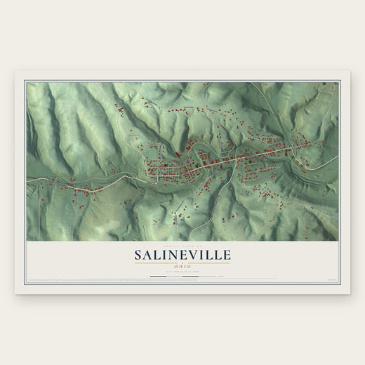 Salineville, Ohio map print, the full design