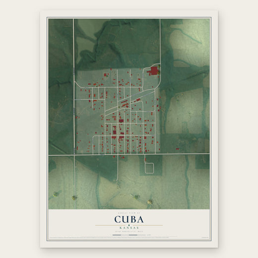 Cuba, Kansas map print, the full design