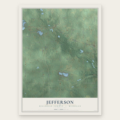 Jefferson, Hillsdale County, Michigan map print, the full design
