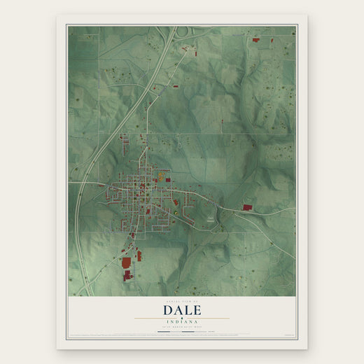 Dale, Indiana map print, the full design