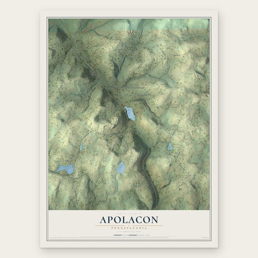 Apolacon, Pennsylvania map print, the full design