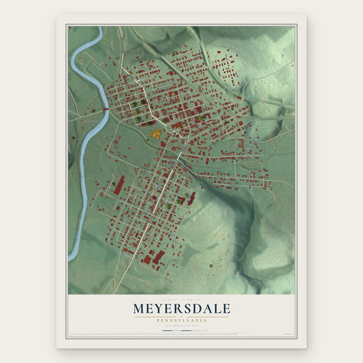 Meyersdale, Pennsylvania map print, the full design