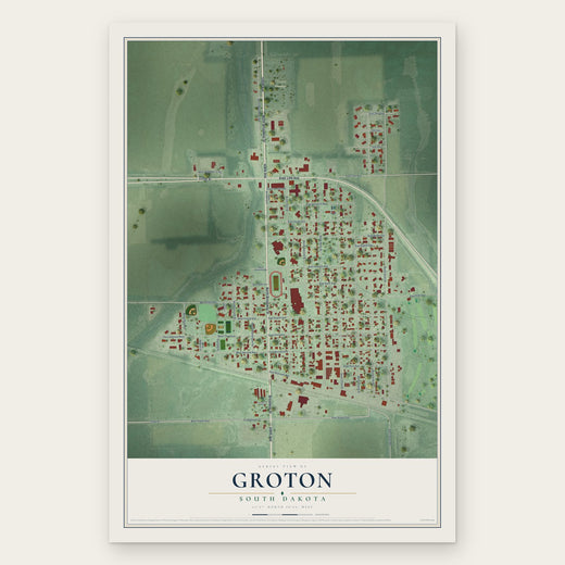 Groton, South Dakota map print, the full design