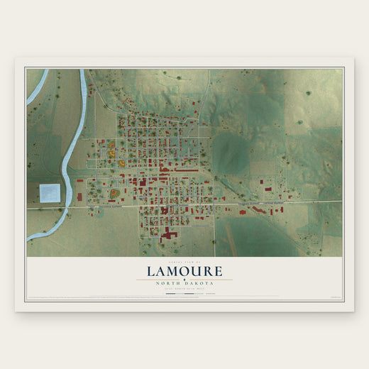 LaMoure, North Dakota map print, the full design