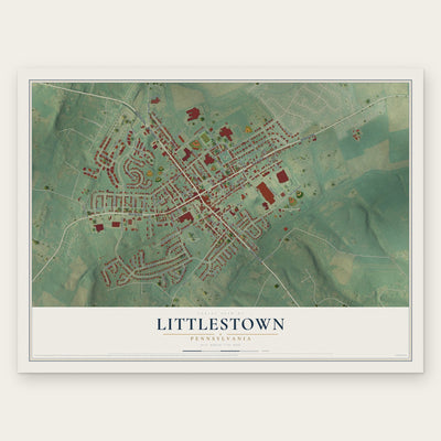 Littlestown, Pennsylvania map print, the full design