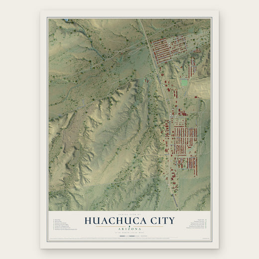 Huachuca City, Arizona map print, the full design