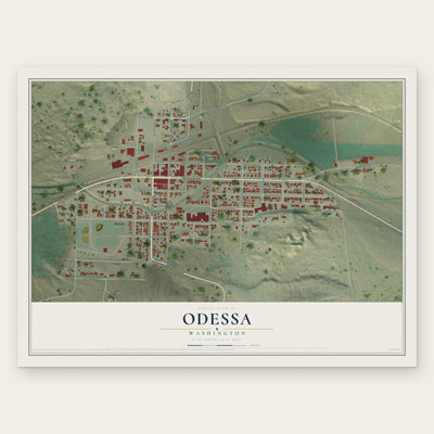 Odessa, Washington map print, the full design
