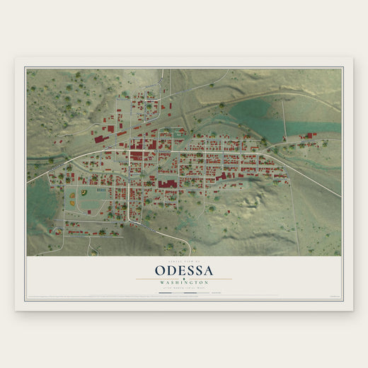 Odessa, Washington map print, the full design