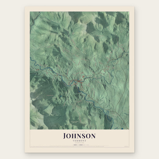 Johnson, Vermont map print, the full design