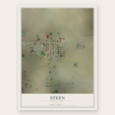 Steen, Minnesota map print, the full design
