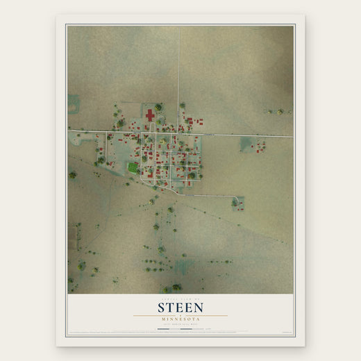Steen, Minnesota map print, the full design