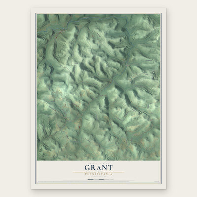Grant, Pennsylvania map print, the full design