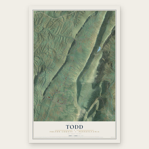 Todd, Fulton County, Pennsylvania map print, the full design