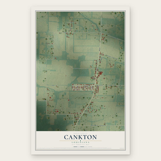 Cankton, Louisiana map print, the full design
