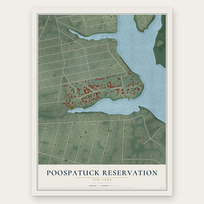 Poospatuck Reservation, New York map print, the full design