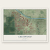 Crestwood, Illinois map print, the full design