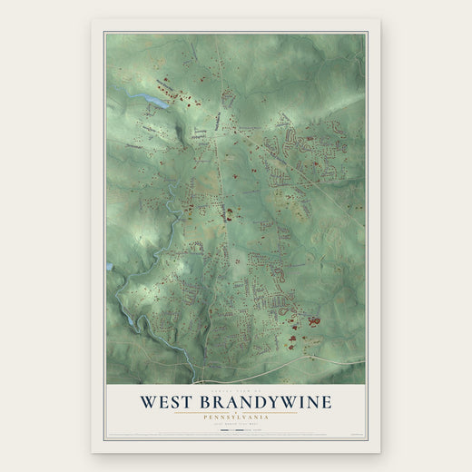 West Brandywine, Pennsylvania map print, the full design