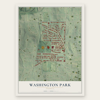 Washington Park, Georgia map print, the full design