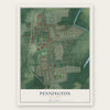 Pennington, New Jersey map print, the full design