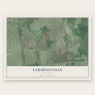 Farmingville, New York map print, the full design
