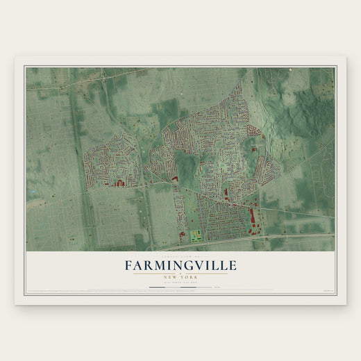 Farmingville, New York map print, the full design