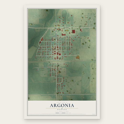 Argonia, Kansas map print, the full design