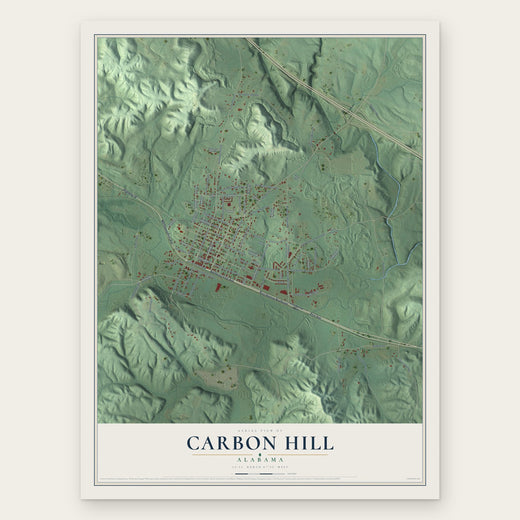 Carbon Hill, Alabama map print, the full design