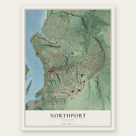 Northport, New York map print, the full design