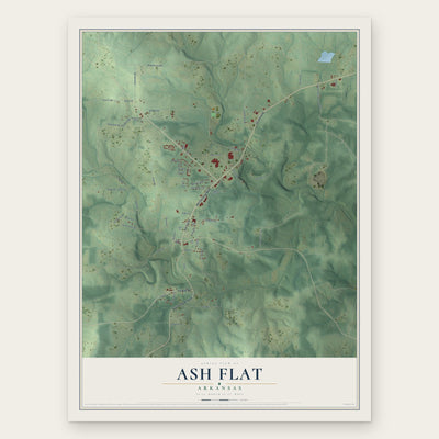 Ash Flat, Arkansas map print, the full design