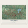 Philomath, Oregon map print, the full design