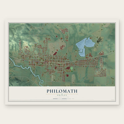 Philomath, Oregon map print, the full design