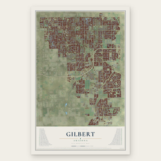 Gilbert, Arizona map print, the full design