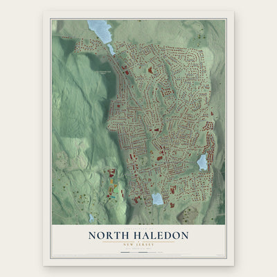 North Haledon, New Jersey map print, the full design