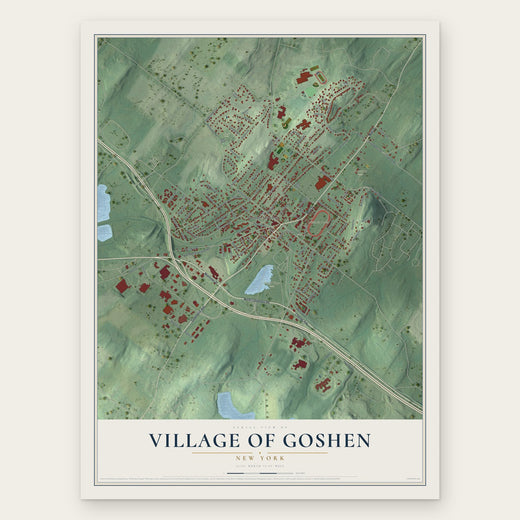 Village of Goshen, New York map print, the full design