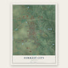Forrest City, Arkansas map print, the full design