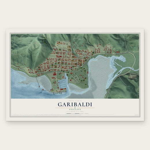 Garibaldi, Oregon map print, the full design