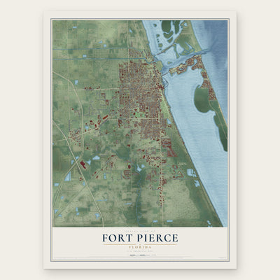 Fort Pierce, Florida map print, the full design