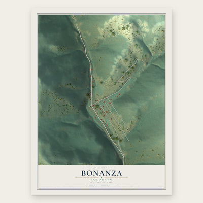 Bonanza, Colorado map print, the full design