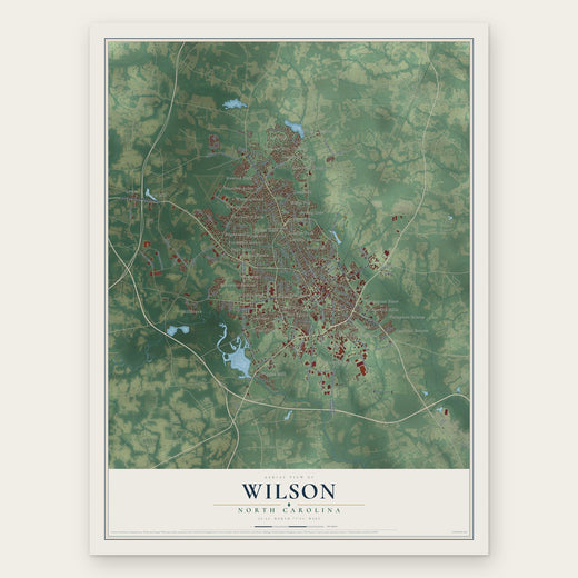 Wilson, North Carolina map print, the full design