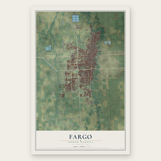 Fargo, North Dakota map print, the full design