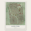 Hazel Park, Michigan map print, the full design
