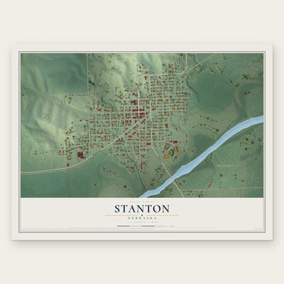 Stanton, Nebraska map print, the full design