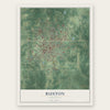 Ruston, Louisiana map print, the full design