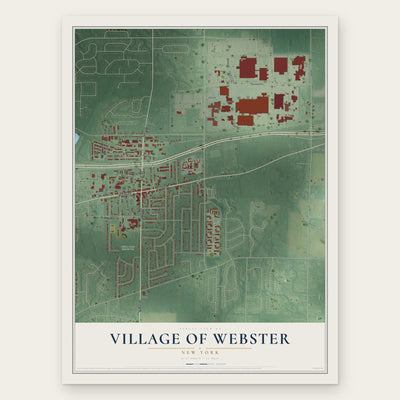 Village of Webster, New York map print, the full design