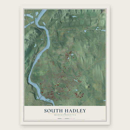 South Hadley, Massachusetts map print, the full design