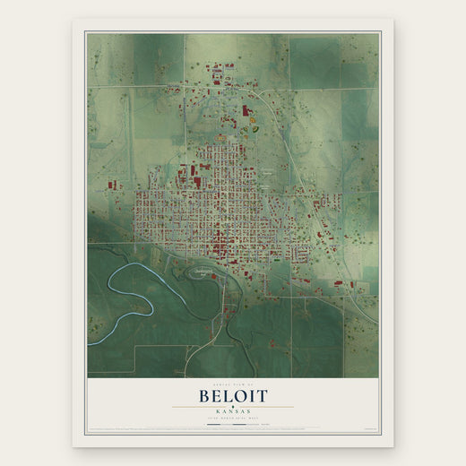 Beloit, Kansas map print, the full design
