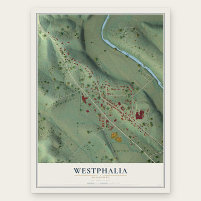 Westphalia, Missouri map print, the full design