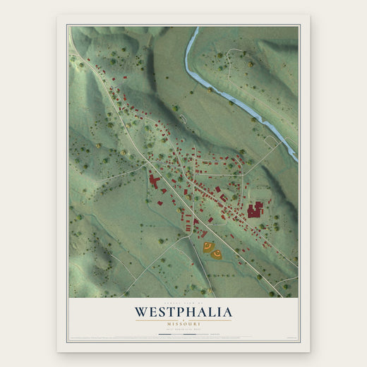 Westphalia, Missouri map print, the full design